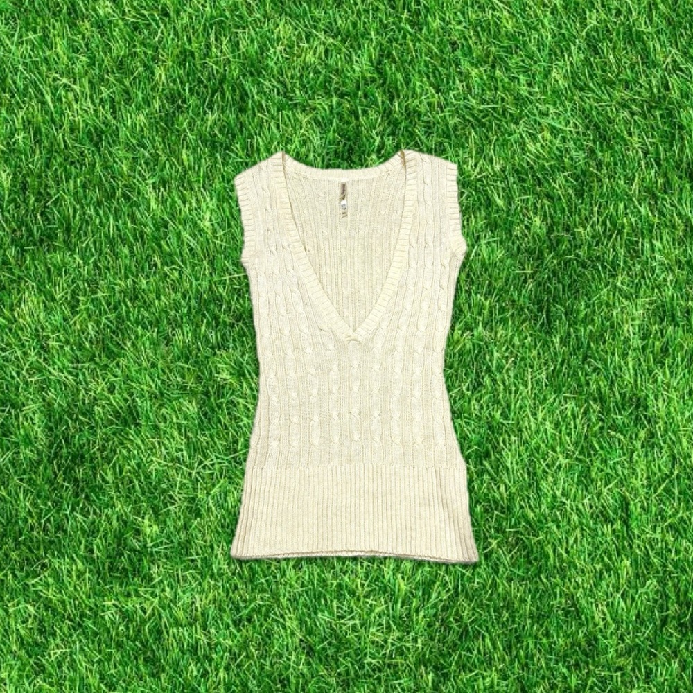 vtg y2k Aeropostale cream knitted lightweight sweater top